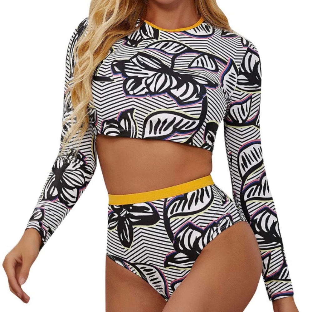 NWOT Black & Gray Tankini